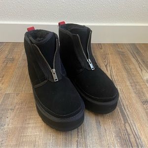 Platform zip front Ugg boots